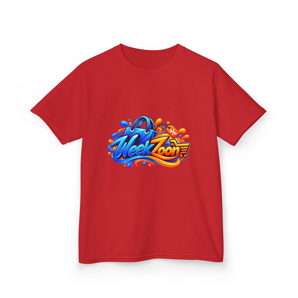 Kids Tee — Colorful "Week Zoon" Cartoon Surf Logo