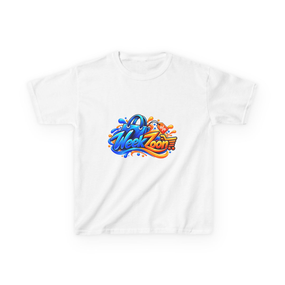 Kids Tee — Colorful "Week Zoon" Cartoon Surf Logo