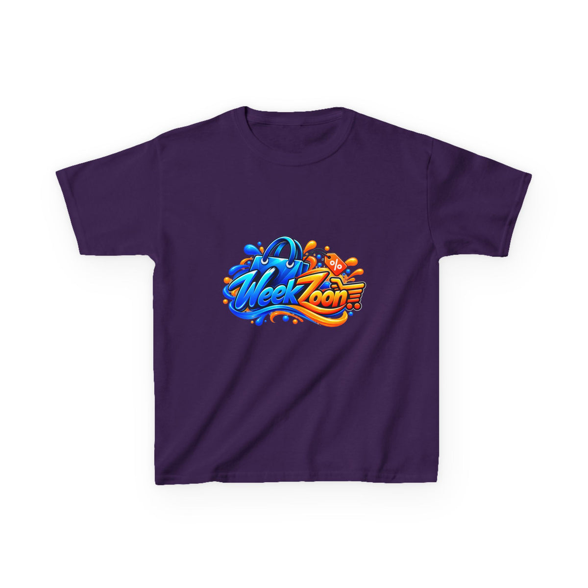 Kids Tee — Colorful "Week Zoon" Cartoon Surf Logo