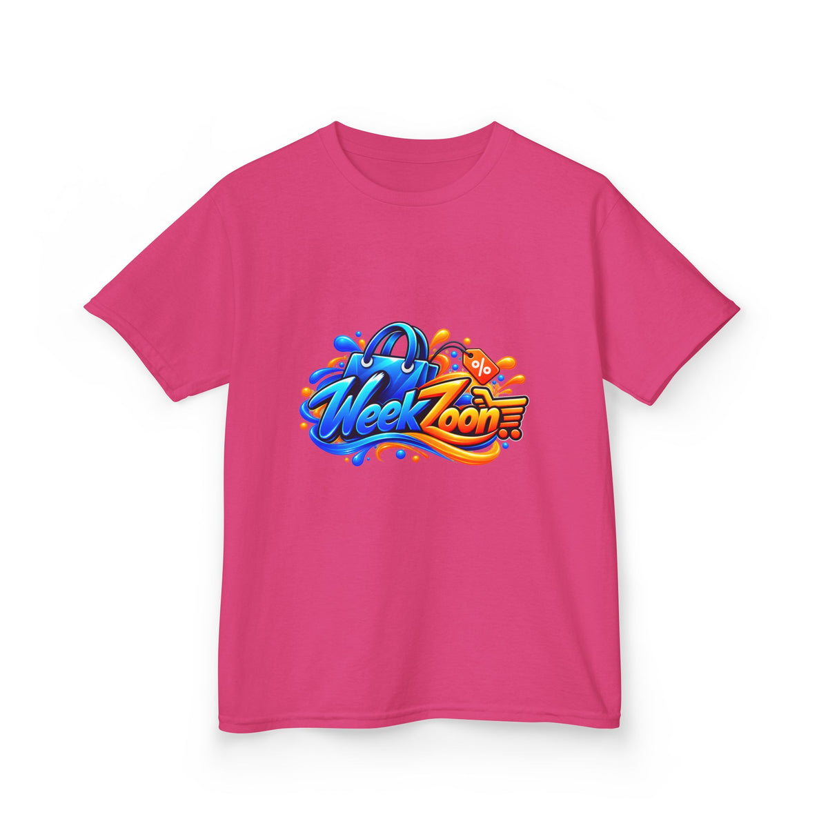 Kids Tee — Colorful "Week Zoon" Cartoon Surf Logo