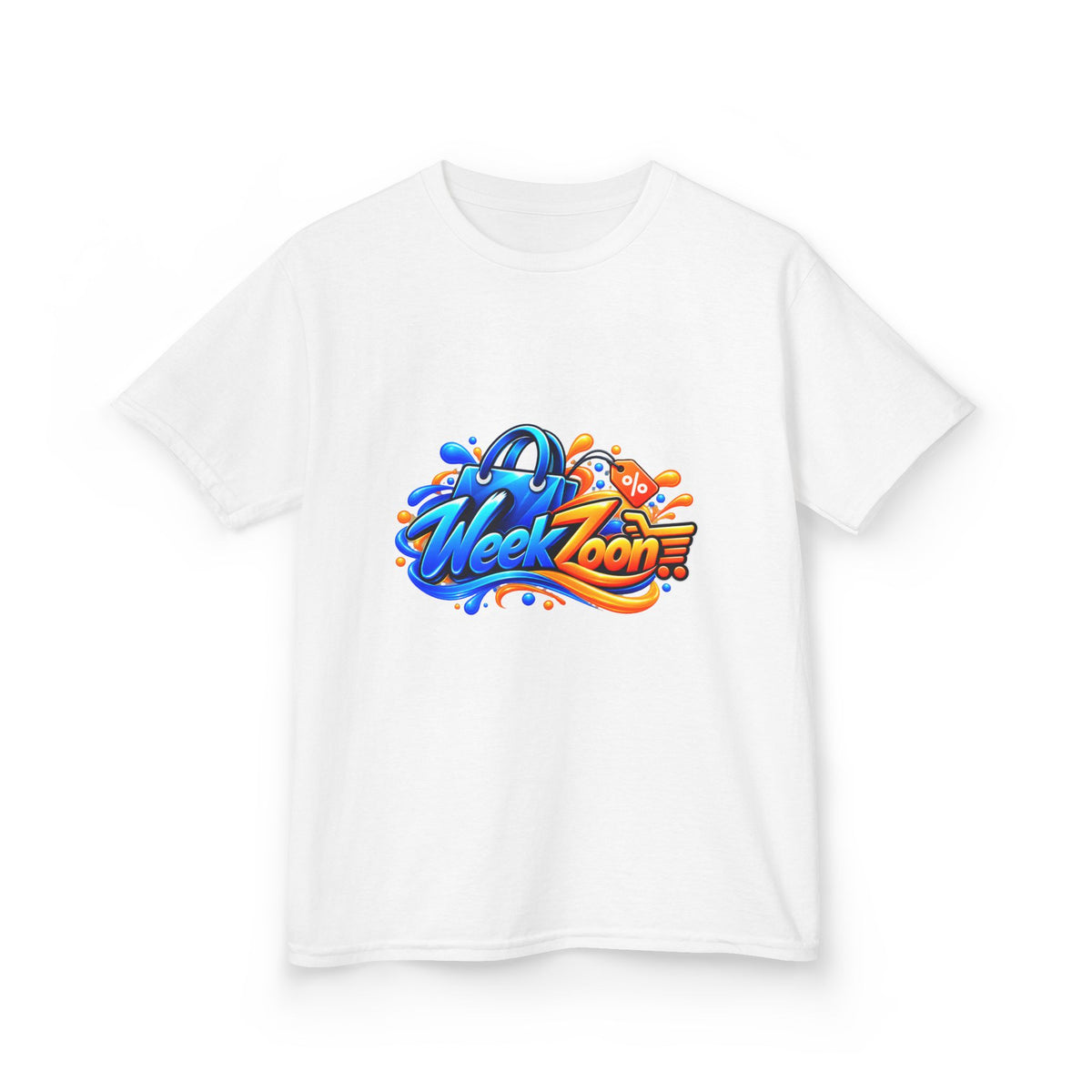 Kids Tee — Colorful "Week Zoon" Cartoon Surf Logo