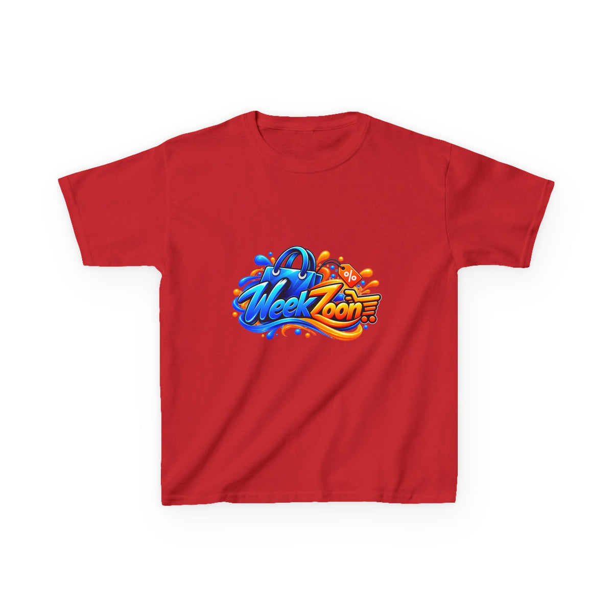 Kids Tee — Colorful "Week Zoon" Cartoon Surf Logo