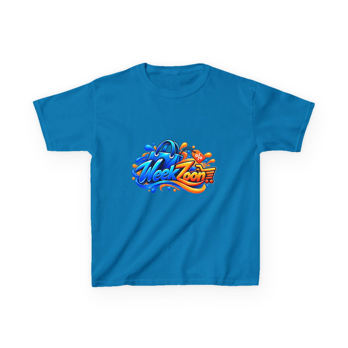 Kids Tee — Colorful "Week Zoon" Cartoon Surf Logo