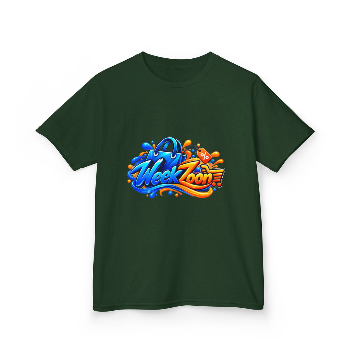 Kids Tee — Colorful "Week Zoon" Cartoon Surf Logo