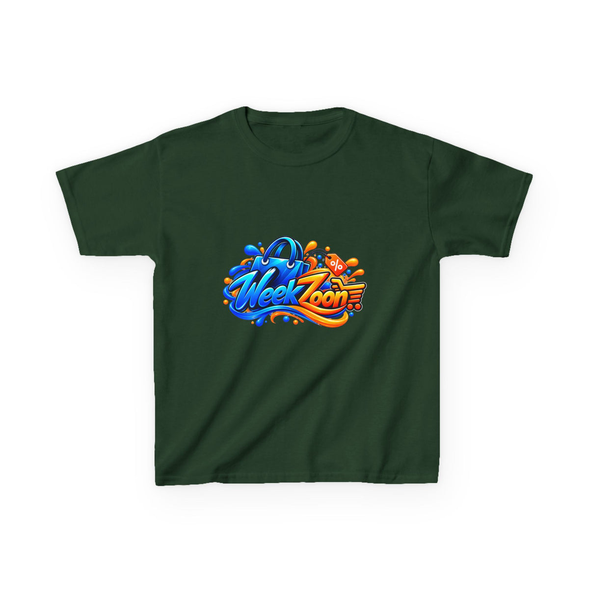 Kids Tee — Colorful "Week Zoon" Cartoon Surf Logo