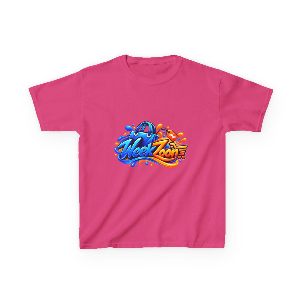 Kids Tee — Colorful "Week Zoon" Cartoon Surf Logo