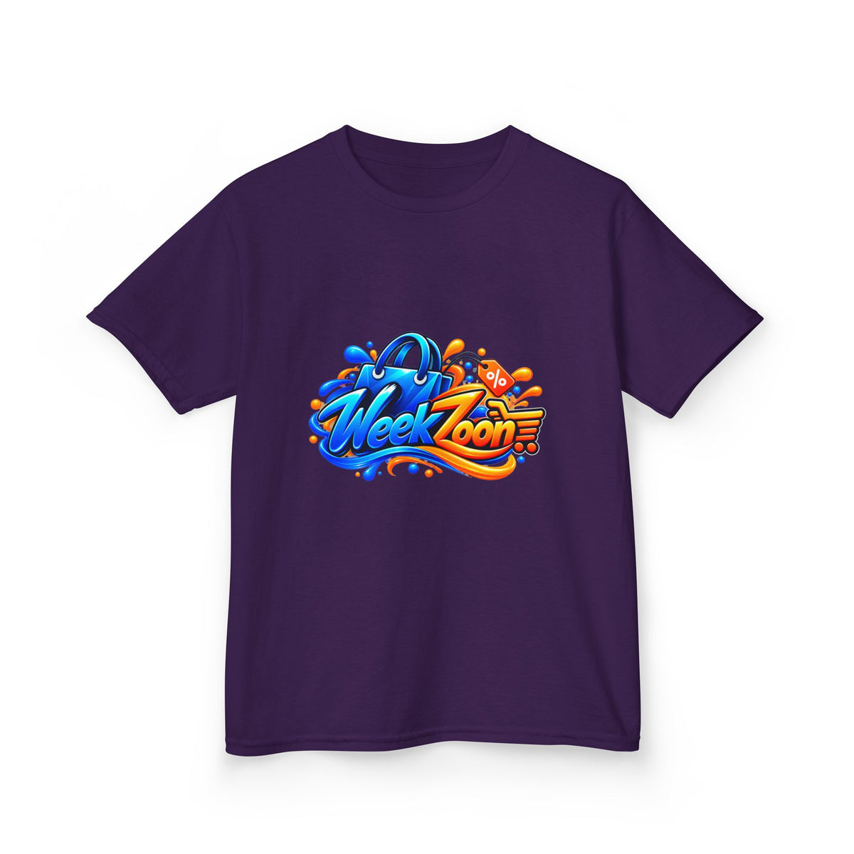 Kids Tee — Colorful "Week Zoon" Cartoon Surf Logo