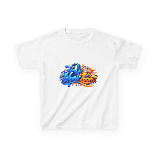 Kids Tee — Colorful "Week Zoon" Cartoon Surf Logo