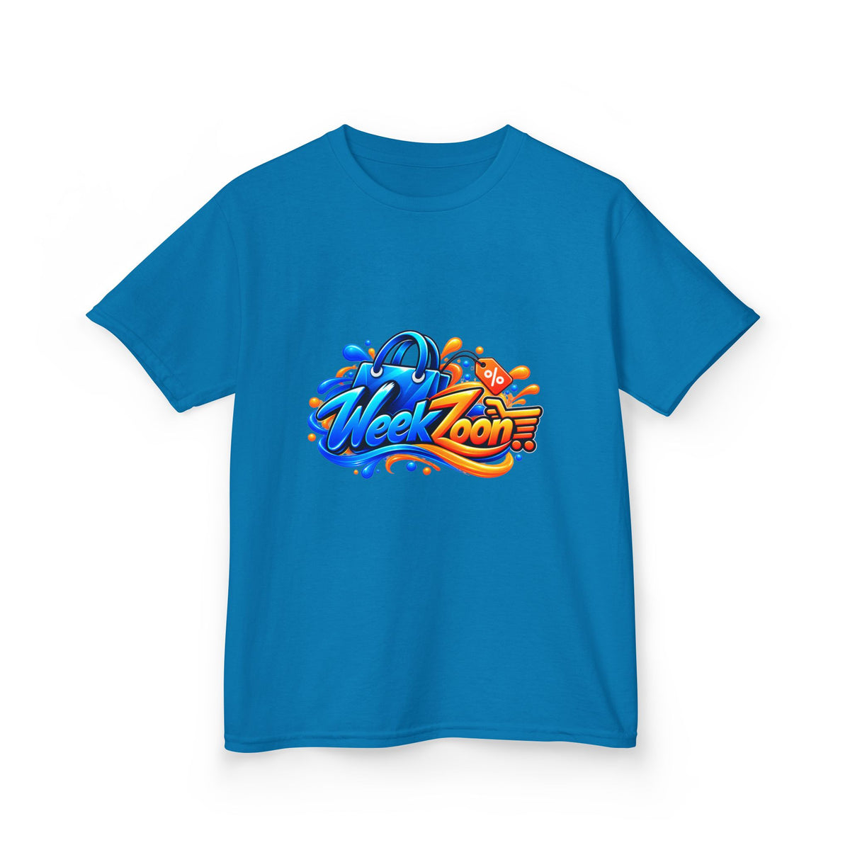 Kids Tee — Colorful "Week Zoon" Cartoon Surf Logo