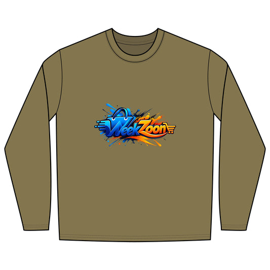 Performance Long Sleeve Tee — 'Week Zoon' Graffiti Logo Athletic Shirt